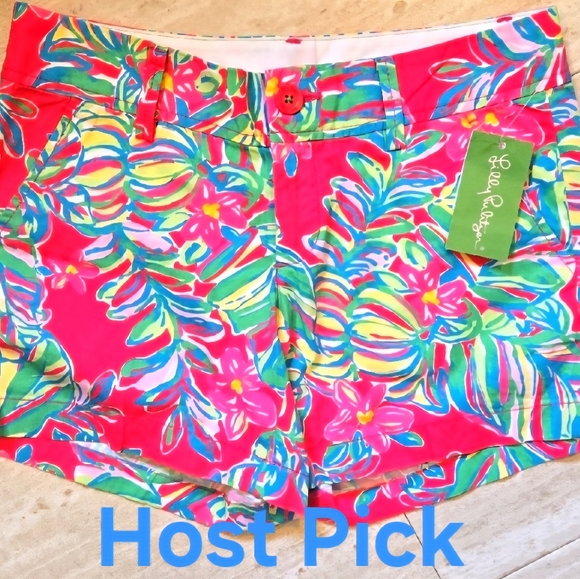 Lilly Pulitzer Pants - NWT Lilly Pulitzer Callahan Pomegranate "Jungle Tumble" Shorts